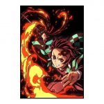 Demonų žudiko dekoravimo paveikslas, freska, anime personažo plakatas, drobė, tapyba ir vaikų kambario sienų paveikslai, skirti moderniam namų dekorui, be rėmelio 21*30cm