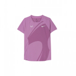 Nike Dri-FIT ADV Rafa trumpomis rankovėmis teniso mar&scaron;kinėliai vyrams Vir&scaron;utiniai drabužiai Violetinė Raudona DV2878-532 S