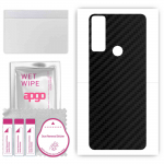 apgo Protective Skin Sticker for the back compatible with TCL 20 SE, Wrap Film, Foil, Vinyl - Pattern Carbon Black