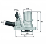 TERMOSTATO MAZGINTUVAS G1006.88 skirtas ALBEA DOBLO LINEA PUNTO IDEA BRAVO 500 1.4 ANZ LI MUST LU 88C MAHLE TI OEM 144.88
