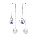 &Scaron;irdelės formos cirkonio gėlės laimės lapo auskarai, korėjieti&scaron;ko stiliaus ilgi kutuoti auskarai, skaidrūs moteri&scaron;ki auskarai, auskarai, auskarai, aksesuarai