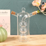 1 vnt. 2 viename Dvisluoksnis butelių padažas Aliejus Actas Stiklinis butelis pagardas sandariai uždarytas virtuvės laikymo buteliai Stiklainiai Virtuvės įrankiai 17*12cm