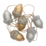 Pendentifs 6 glands en bois or et argent