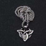 Nerūdijančio plieno keltų vikingų Triquetra Trinity Knot pusmėnulio mėnulio pakabukas karoliai A pendant