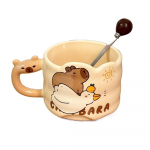 Patogios rankenos mielas keraminis kavos puodelis, unikali rankena kapybaros tematikos gėrimų indai gimtadienio dovana Style 4