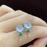 Kūrybingas dizainas Natūralūs balti ledo sėklų chalcedono auskarai moterims I&scaron;skirtiniai madingi auskarai Charm Jewelry vakarėlio dovana