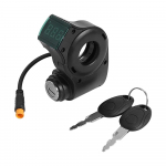 E-dviračio uždegimo spynelės raktas, nyk&scaron;čio akceleratorius KUGOO M4, XiaoMi M365, voltmetras, skaitmeninis įtampos ekranas, jungiklis, 3 kontaktų elektrinis paspirtukas