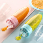 Kūdikio ryžių ko&scaron;ės buteliukas Kūdikio silikoninis pieno buteliukas Maitinimo &scaron;auk&scaron;telis kūdikiui Silikoninis spaudžiamas &scaron;auk&scaron;telis Ryžių ko&scaron;ės buteliukas Kūdikio buteliukas rožinė