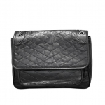 Vir&scaron;utinio sluoksnio odos pa&scaron;to krep&scaron;ys Ąžuolų mi&scaron;kas Niki Vienos odos moteri&scaron;kas rankinis krep&scaron;ys po pažastimi Tikros odos didelės talpos grandinėlės rankinė 32cm juoda