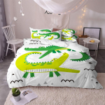 Abstraktus antklodės užvalkalų rinkinys, Aligatoriaus odos afrikieti&scaron;ko gyvūno krokodilo antklodės užvalkalas, 3 dalių patalynės komplektas su pagalvių užvalkalais, Pilno dydžio EU single(135x200cm)