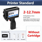 600 dpi rankinis ra&scaron;alinis spausdintuvas, spausdinimo pur&scaron;kimo auk&scaron;tis 2-12,7 mm, skaitmeninė automatinė kodavimo ma&scaron;ina, ne&scaron;iojama etikečių ma&scaron;ina Printer (Without Cartridge)