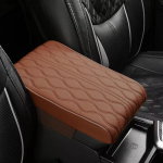 Wave Embroider PU odinis automobilio porankio kilimėlis Centrinės konsolės porankio apsaugos pagalvėlė automatinių porankių saugojimo dėžutės dangtelis Leather&Four Seasons oranžinė