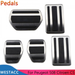 Nerūdijančio plieno automobilių pedalai, akceleratoriaus sankabos stabdžių pedalo dangtis, skirtas Peugeot 508, skirtas Citroen C5 2012-2014 C6 AT MT AT