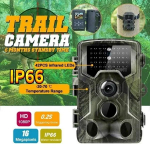 Naujas atnaujinimas HC801A medžioklės kamera 16 MP 32 GB / 64 GB tako kamera IP65 nuotraukų gaudyklės 0,3 s paleidimo laikas 940 nm laukinė kamera 1080P, atspari vandeniui hunting camera žalia