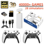M15 belaidė retro žaidimų konsolė su 40 000 įmontuotų klasikinių žaidimų, 4K HDMI TV i&scaron;vestis, 2,4G belaidis valdiklis, 64G nostalgi&scaron;kas žaidimų lazdeliukas