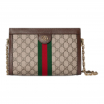 Gucci Ophidia GG Monogram Ikoni&scaron;ka juosta Vidutinė peties rankinė Moteri&scaron;ka peties rankinė Smėlio spalvos Tamsiai ruda &Scaron;viesiai auksinė 837428-FAE0J-9867 Regular Edition,Basic Set (Bag+Dust Bag)
