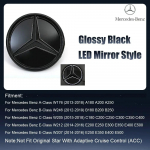 Skirta Mercedes Benz W176 W246 W205 W212 W207 W217 W251 W166 Sidabrinis ir Juodas Emblema Priekinės Grotelės Ap&scaron;viestas Logotipas Žvaigždės Ženklelis