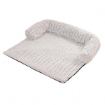 &Scaron;uns sofa-lova, naminių gyvūnų raminanti sofa, pliu&scaron;inė termo katės lova su neslystančiu pagrindu, plaunama, nuimamas sofos apsaugas, naminių gyvūnų lova sofai-lovai, grindims L white