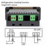 EK-3010/EK-3020/EK-3030 LED skaitmeninis termostatas, temperatūros valdiklis, termoreguliatorius, &scaron;aldymo atitirpinimo signalizacija