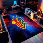 FC Basel 1893 Kilimas Svetainei Miegamajam Namų Sofos Dekoravimui, Vaikų žaidimams Neslystantis Grindų Kilimėlis 80x120cm( 31x47in)