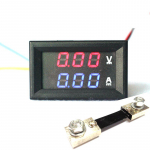 Nuolatinės srovės dviejų ekranų matuoklis Voltometras DC 100V/100A Dviejų spalvų LED voltmetras Ampermetras + 100A &scaron;untas mėlyna