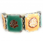 Les Tr&eacute;sors De Lily [E0374] - Bracelet Cr&eacute;ateur 'Geisha' Turquoise Marron ruda
