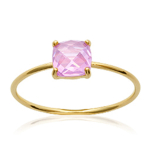 Bague Plaqu&eacute; Or 'Unique' rose dor&eacute; - 6x6 mm