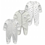 3 vnt Kūdikių rūbai berniukų smėlinukai naujagimių mergaičių rūbai pilnomis rankovėmis medvilniniai kūdikių kūdikių rūbai roupas de bebe 6M ruda