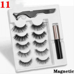 5 poros daugkartinio naudojimo magnetinių blakstienų 5 poros Magnet Mink blakstienos Magnetinis skystas akių pie&scaron;tukas ir magnetinis dirbtinių blakstienų ir pinceto rinkinys Style 11