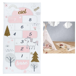 Les Tr&eacute;sors De Lily [A1252] - Tapis coton 'Marelle' rose gris blanc - 140x70 cm