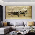 Retro plakatas Vintažinio lėktuvo drobės tapyba Lėktuvų spaudiniai Sienų meno paveikslėliai gyvenamajam kambariui Cuadros modernus namų dekoravimas 20x40cm Unframed