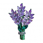 Dirbtinių kri&scaron;tolinių levandų gėlių sagė Kalnų kri&scaron;tolas Eleganti&scaron;kas mergaičių verslo kostiumo atvartas Lavender