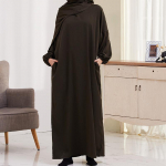 Musulmon Abaya Vientisa maldos suknelė su gobtuvu, smokinėjančiomis rankovėmis islamo drabužiai Moteri&scaron;ki Jilbab Dubai Saudo Arabijos juodas chalatas turki&scaron;kas kuklumas M black