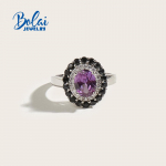 925 Sterlingo sidabro pra&scaron;matnus žiedas su sukurtu Aleksandro spalvos keitimo akmeniu puikūs papuo&scaron;alai moterims žmonai mamai graži gimtadienio dovana