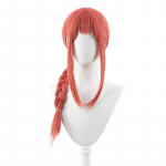 Anime perukas Grandininis pjūklas Vyras Makima Cosplay Perukai pinti plaukai ilgi rožiniai raudoni perukai, kar&scaron;čiui atsparūs sintetiniai plaukai Helovino vakarėlis 27inches raudona