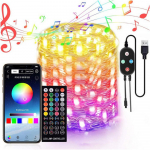 &Scaron;viestuvų stygos, maitinamos USB, keičiamos &bdquo;Twinkle 66 FT 200 LED Fairy Lights&ldquo; varinės vielos RGB styginių lemputės 50LED With Remote