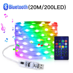 20M 200LEDs USB LED &scaron;viesos styga 5V RGBIC Dream Color LED juostelė Bluetooth Adresuojami pasakų žibintai Kalėdų dekoravimui 20M-200LEDs įvairiaspalvis