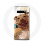 Coque pour Samsung Galaxy S10 Edge American Pit Bull Terrier Marron