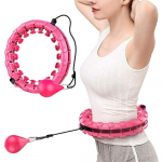 Pilvo įranga, Hula lankas su svarmenimis, 24 nuimami mazgai, tinka suaugusiesiems ir kūno rengybos profesionalams 24 sections rožinė