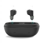 Nematomas skaitmeninis klausos aparatas kurtiesiems pagyvenusiems žmonėms Įkraunamas klausos aparatas Garso stiprintuvas su triuk&scaron;mą slopinančiais garso aparatais dūminė juoda spalva