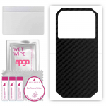 apgo Protective Skin Sticker for the back compatible with Doogee S30, Wrap Film, Foil, Vinyl - Pattern Carbon Black