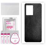 apgo Protective Skin Sticker for the back compatible with Oppo A56S, Wrap Film, Foil, Vinyl - Pattern Black Leather