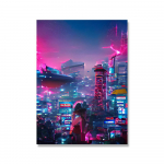 Tokijas Berlynas Manila Rio Nairobis Lisabonos miesto peizažas, tapyba ant drobės, spalvinga grafiti kelionių miesto plakatas svetainės dekoravimui 21x30cm No Framed