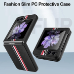 Prabangus sulankstomas mobiliojo telefono dėklas, skirtas Samsung Galaxy Z Flip 6 5 5G Flip6 Flip5 Flip 3 4 Flip4 Flip3 smūgiams atsparus dangtelis for Galaxy Z Flip 5 juoda