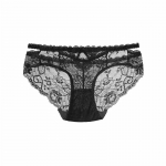 Seksualios moteri&scaron;kos nėriniuotos kelnaitės žemu juosmeniu, permatomos kelnaitės Nuimamos kaklo kabantys apatinis trikotažas intymūs one size juoda