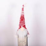 Kalėdų puo&scaron;mena beveidis lėlės vyno butelio laikiklis Kalėdų senelio vyno krep&scaron;ys
