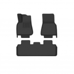 3 dalių grindų kilimėliai automobiliams bet kokiam orui, automobilių priekiniai galiniai grindų kilimėliai, vandeniui atsparūs grindų kilimėliai, vertikalaus ra&scaron;to automobilio grindų kilimėliai juoda