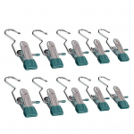 10 vnt. Pakabos segtukas Vietą taupantis metalinis skalbinių segtuko kablys Mink&scaron;ta guminė danga Patvarus segtukas drabužiams, kelnėms, kepurėms 10 pcs