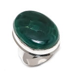 Malachite Gemstone Handmade 925 Sterling Silver Jewelry Ring Size 8 j8h52