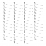 50 vnt. Prekybos centro lentynos kabliukas Geležinis Stiprus Atsparus dilimui Plok&scaron;čiu galu Kabliukas lentai su skylutėmis Slatwall pakaba